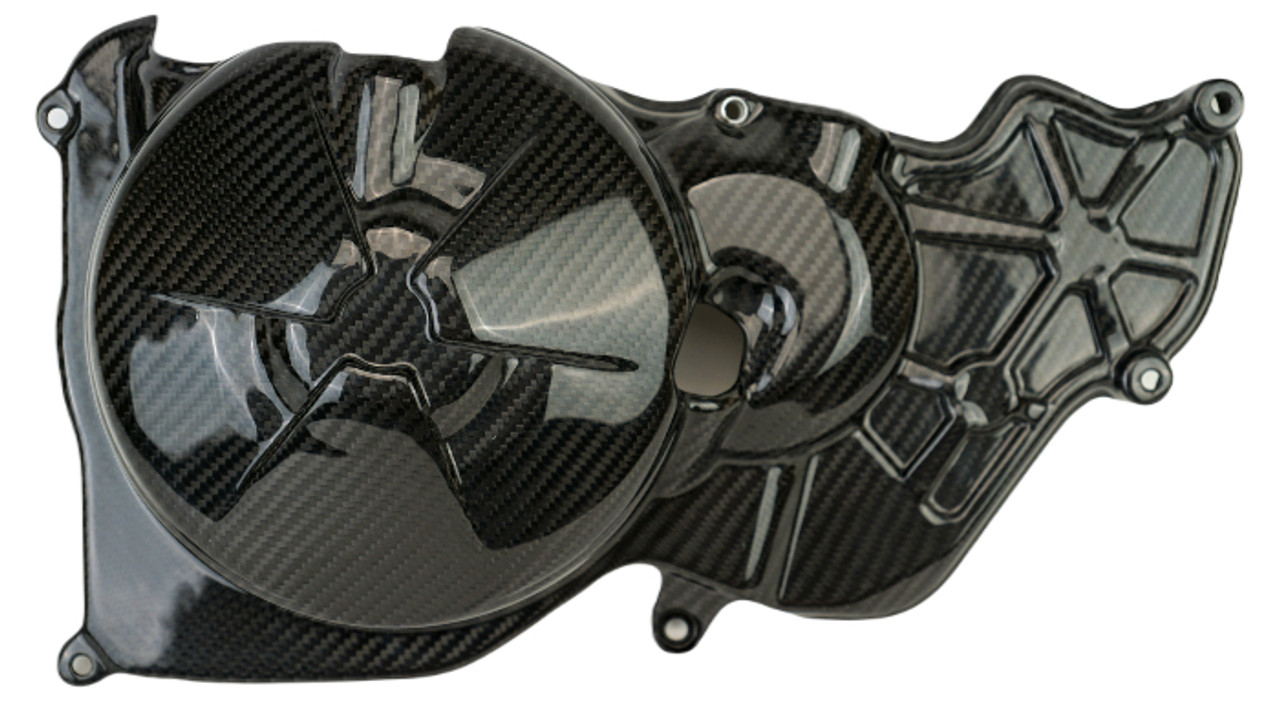 Clutch Cover in Glossy Twill Weave Carbon Fiber for Aprilia RSV4 2021+, Tuono V4 2021+