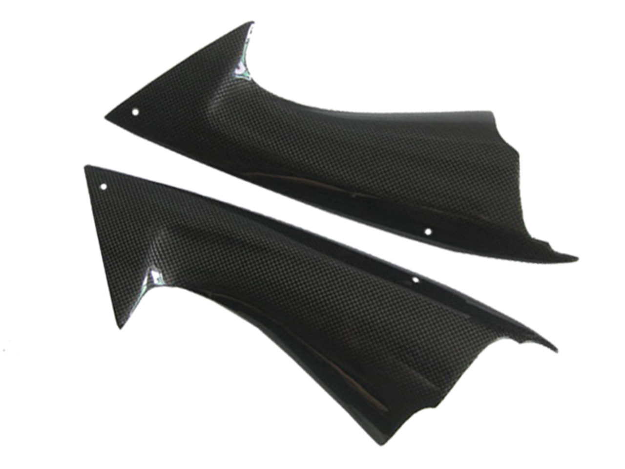 Glossy Plain Weave Carbon Fiber Air Intakes for Yamaha R6 08-16