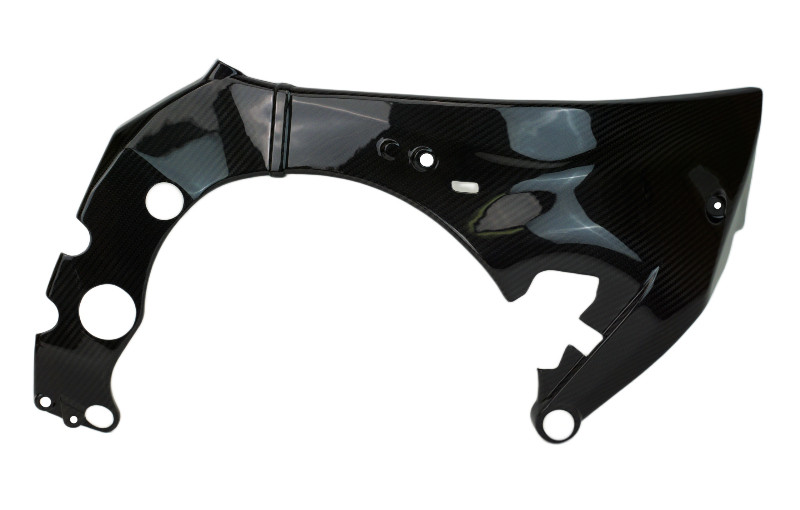 Right Side of Frame Covers in Glossy Twill Weave Carbon Fiber for Yamaha MT-10 2022+