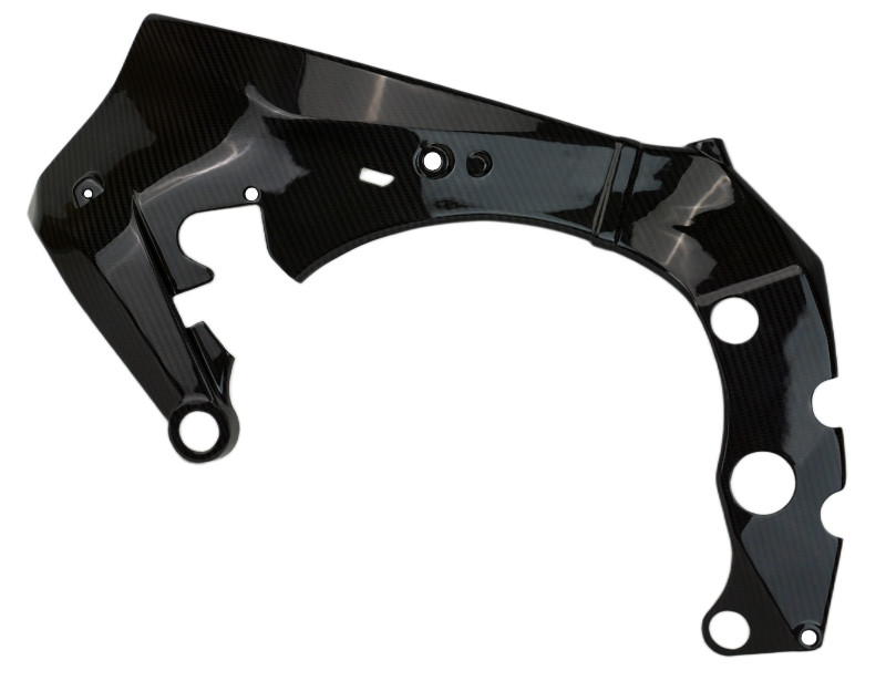 Left Side of Frame Covers in Glossy Twill Weave Carbon Fiber for Yamaha MT-10 2022+
