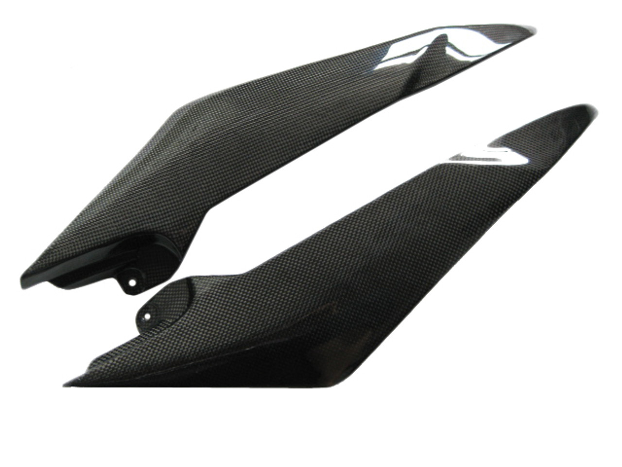 Glossy Plain Weave Carbon Fiber Side Cowl Covers for Yamaha R6 08-16