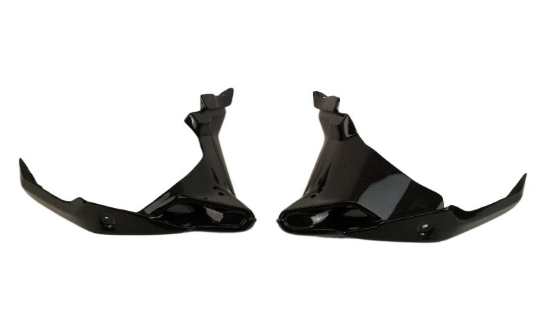 Front of Tank Inner Side Panels in Glossy Plain Weave Carbon Fiber for Yamaha MT-09 2024+
