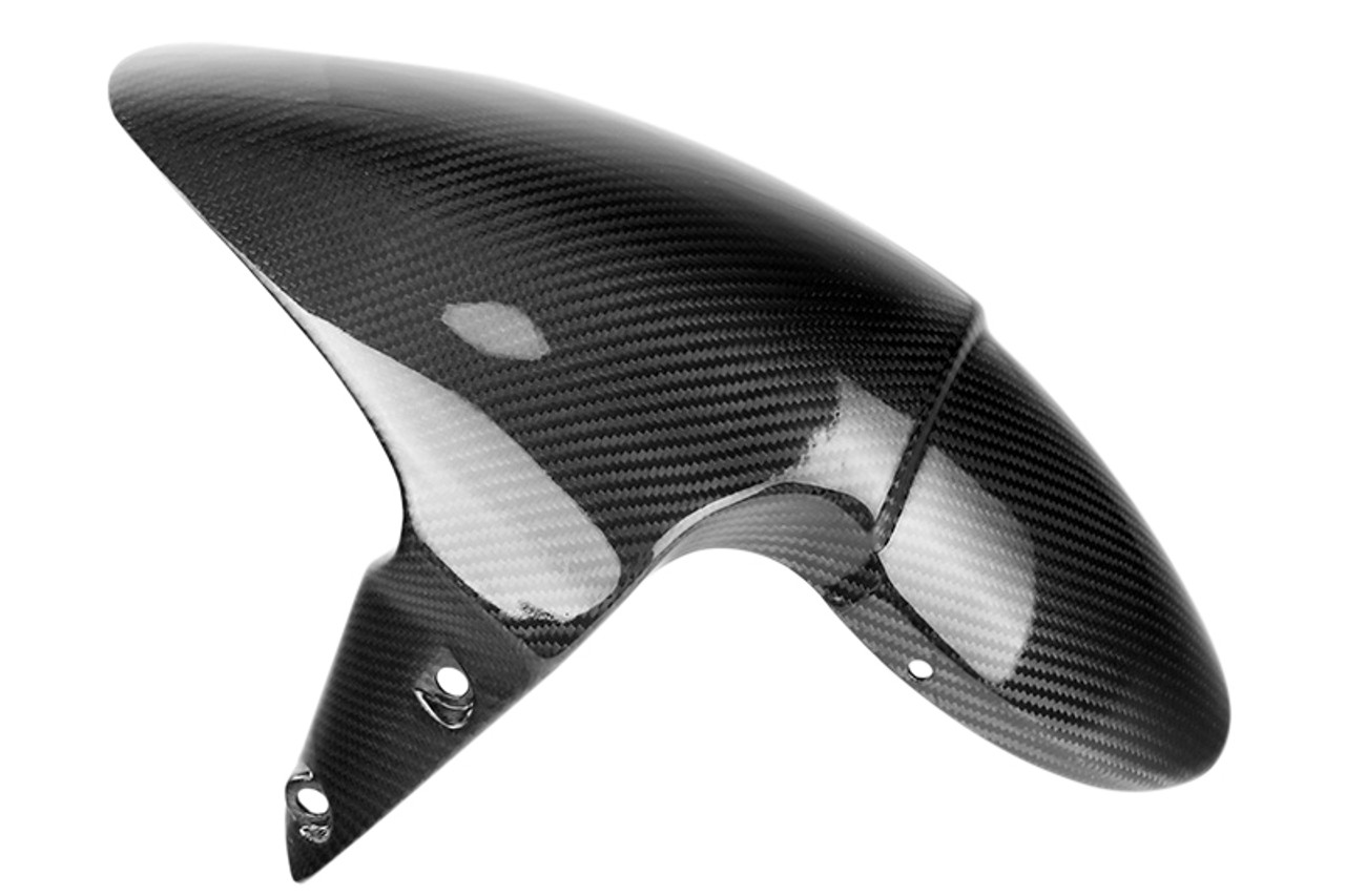 Front Fender in Glossy Twill Weave Carbon Fiber