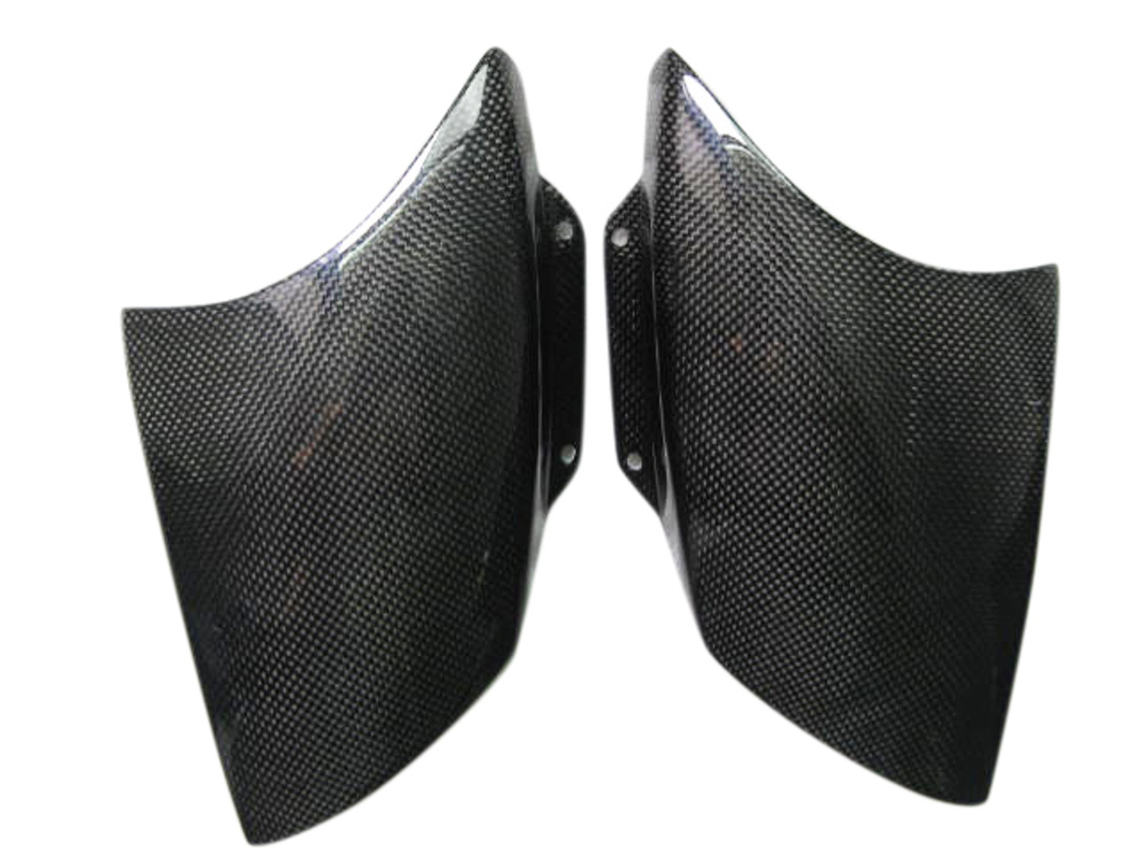 Glossy Plain Weave Carbon Fiber Front Fairing Air Scoops for Aprilia RSV Mille 01-03