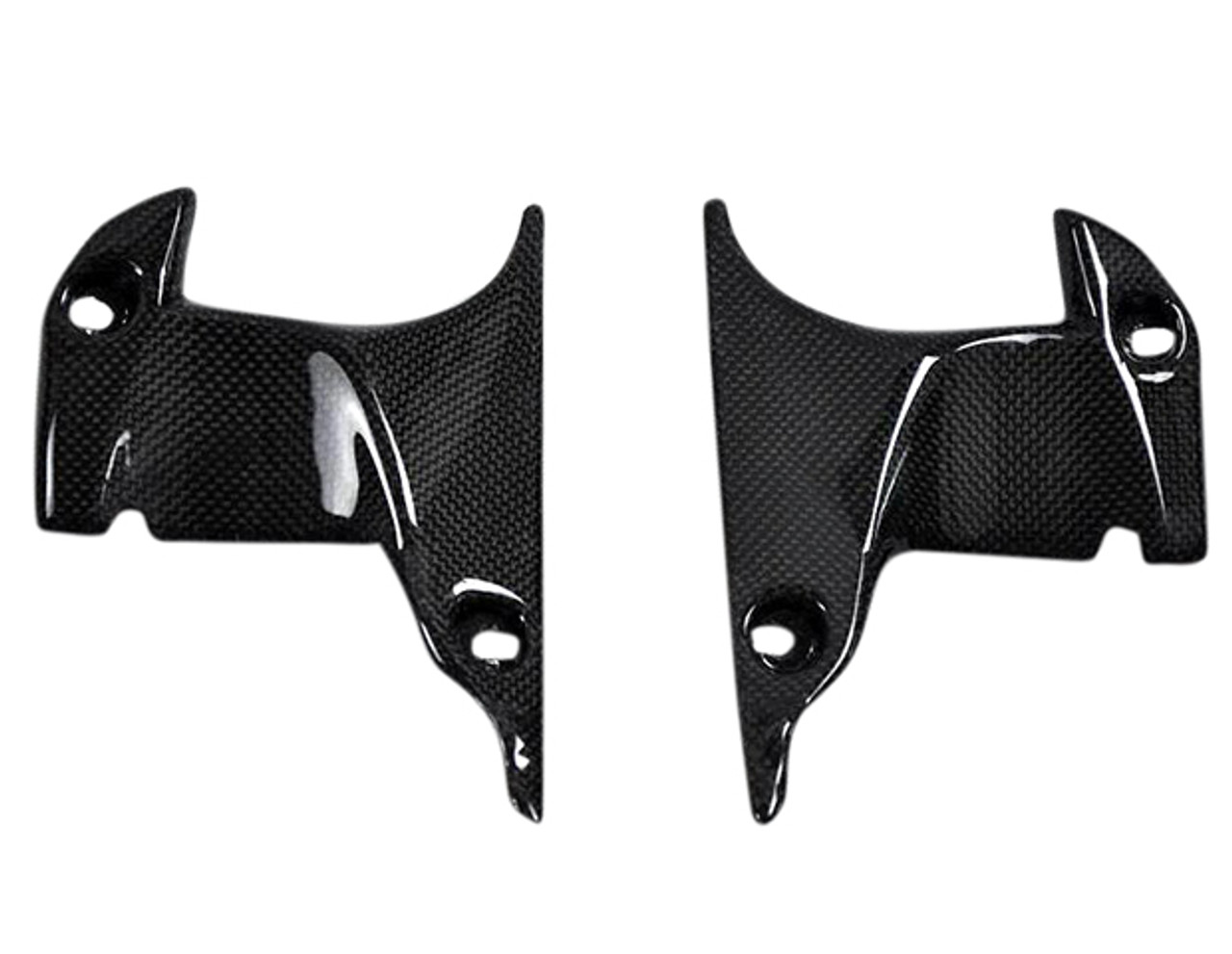Glossy Plain Weave Carbon Fiber Ram Air Front Covers for Yamaha R1 07-08