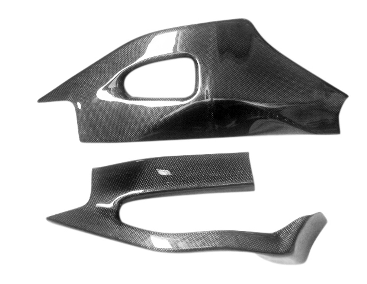Glossy Plain Weave Carbon Fiber Swingarm Covers for Suzuki GSXR 1000 05-06