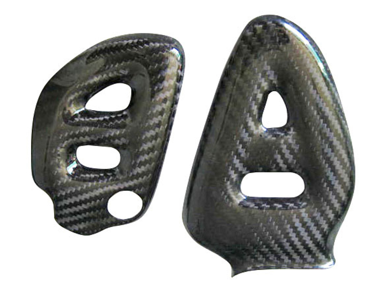 Glossy Twill Weave Carbon Fiber  Heel Plates for Suzuki GSX1300 R  Hayabusa 1999-2007