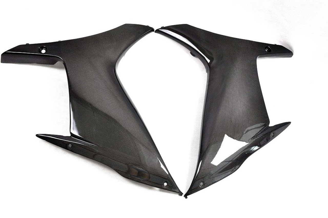 Glossy Plain Weave Carbon Fiber  Side Panels for Suzuki GSXR 600, GSXR 750  2011+