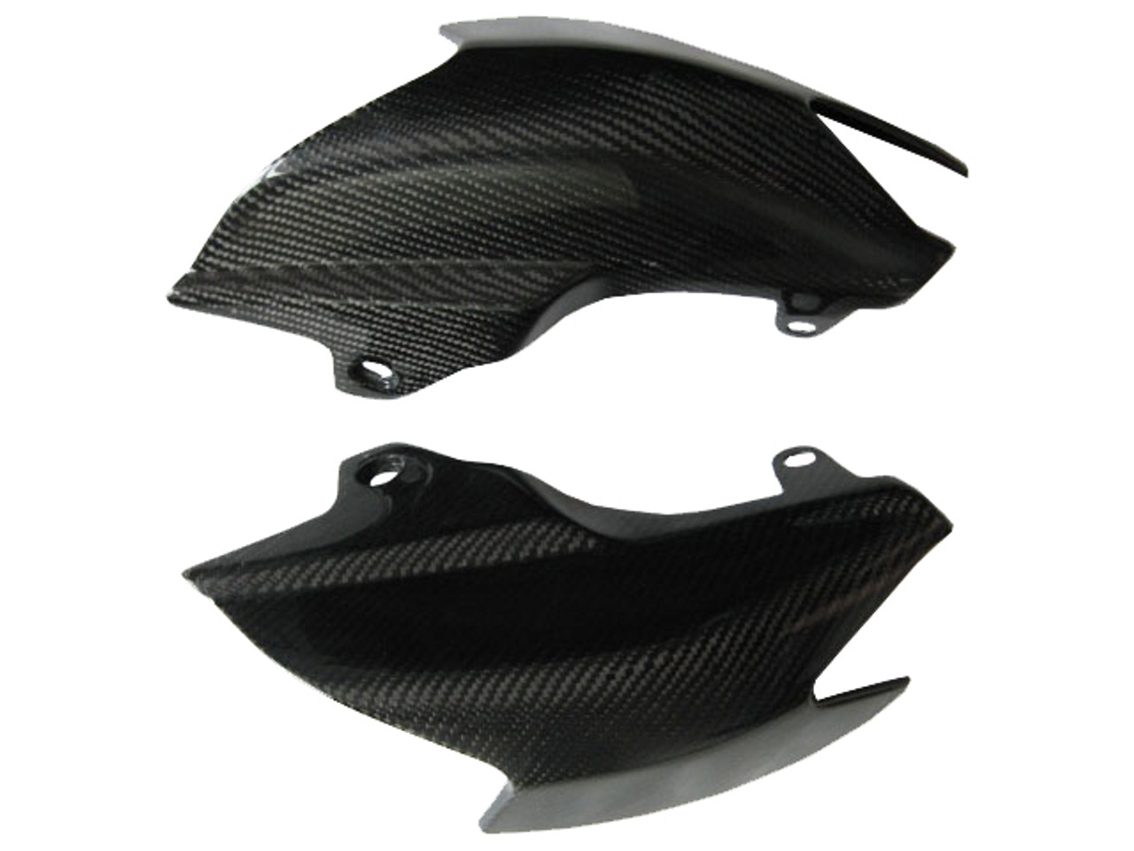 Glossy Twill Weave Carbon Fiber  Underseat Side Fairings for Ducati Hypermotard 1100
