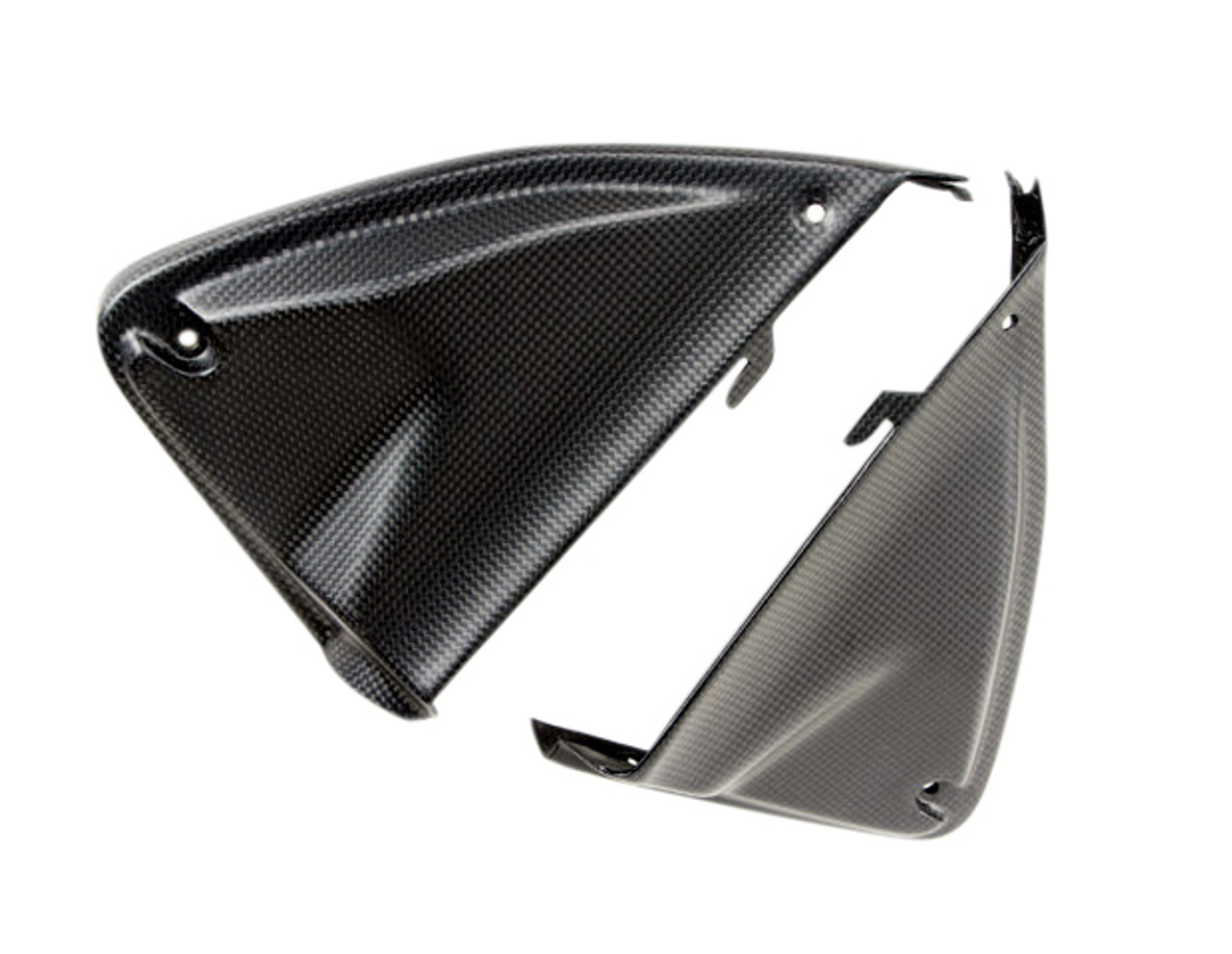 Matte Plain Weave Carbon Fiber Inner Panels for Ducati Hyperstrada, Hypermotard 821 2013+