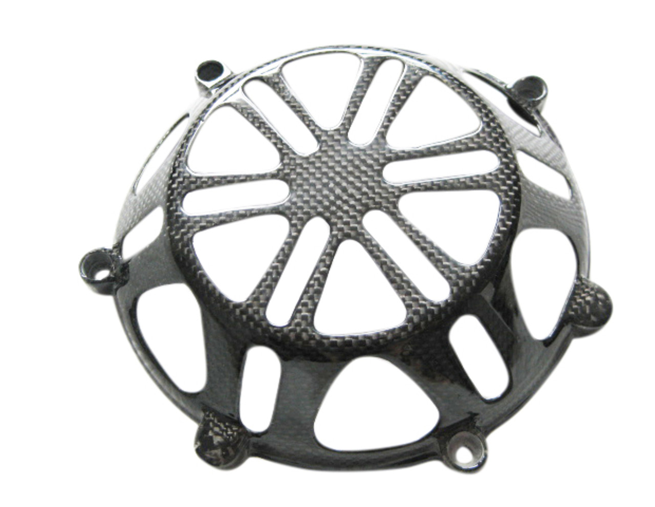 Glossy Plain Weave Carbon Fiber  Clutch Cover for all Ducati with Dry Clutches (style 4)