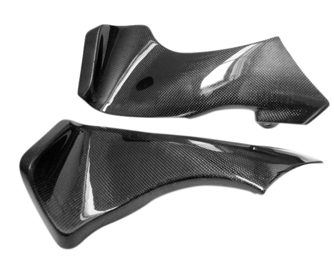 Glossy Plain Weave Carbon Fiber  Ram Air Covers for Kawasaki ZX6R 05-06