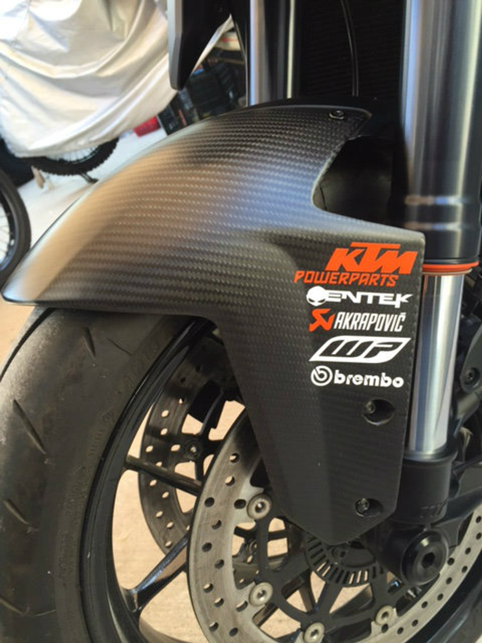 Front Fender (front part) in Matte Twill Weave Carbon Fiber for KTM 1290 Super Duke R 2014-2019, GT 2017-2024