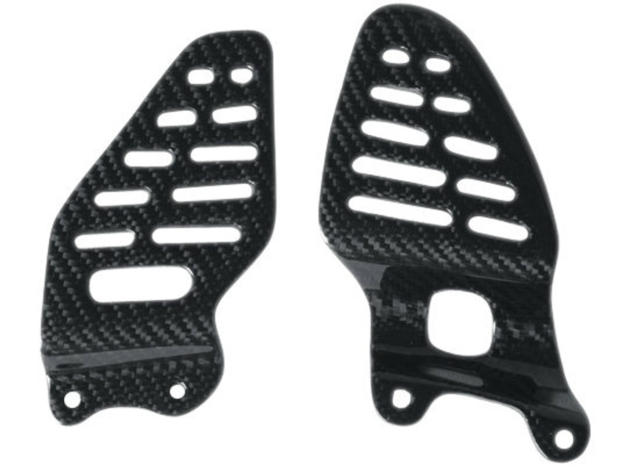 Heel Plates in Glossy Twill Weave Carbon Fiber for Yamaha R6 2008+