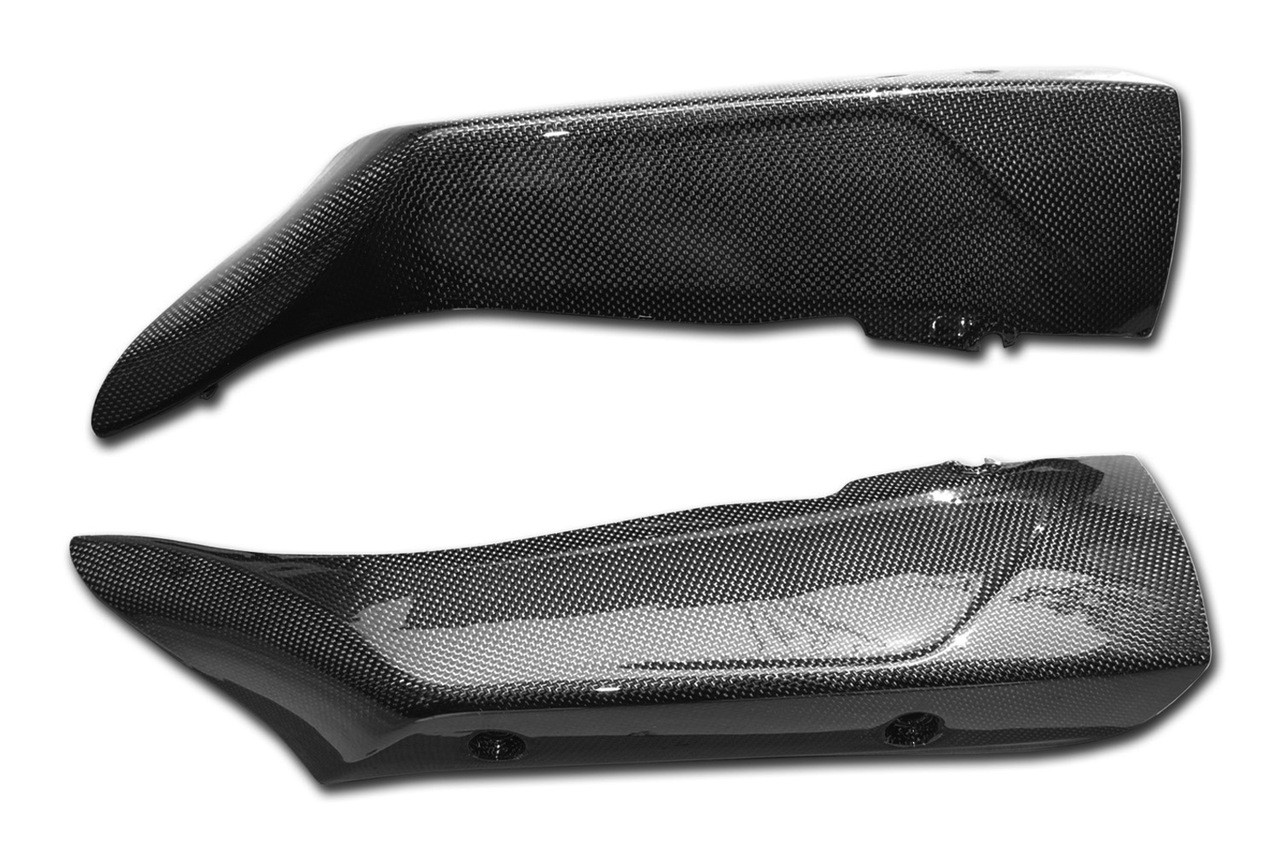 Upper Exhaust Covers in Glossy Plain Weave Carbon Fiber for Yamaha R1 09-14