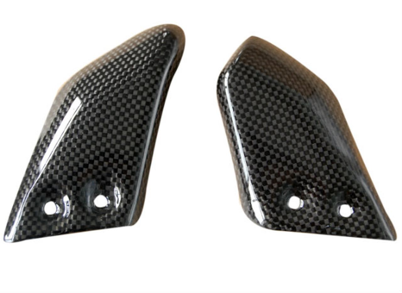 Front Heel Guards in Glossy Plain Weave Carbon Fiber for Ducati Monster S2R,S4R, S4RS