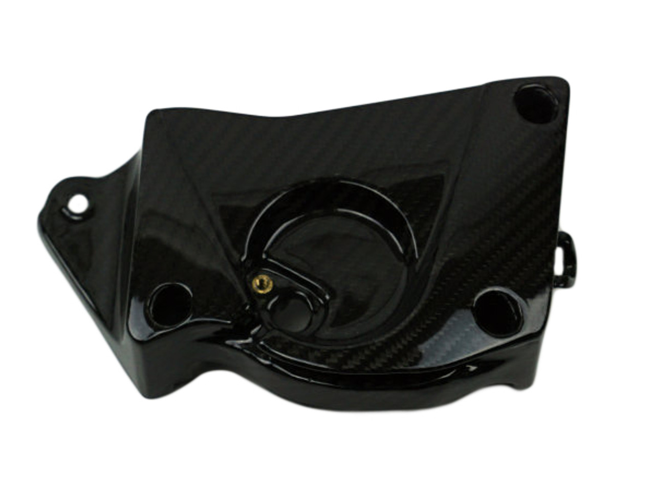 Front Sprocket Cover (Style 2) in Glossy Twill Weave Carbon Fibre
 for BMW S1000RR 09-14, S1000R