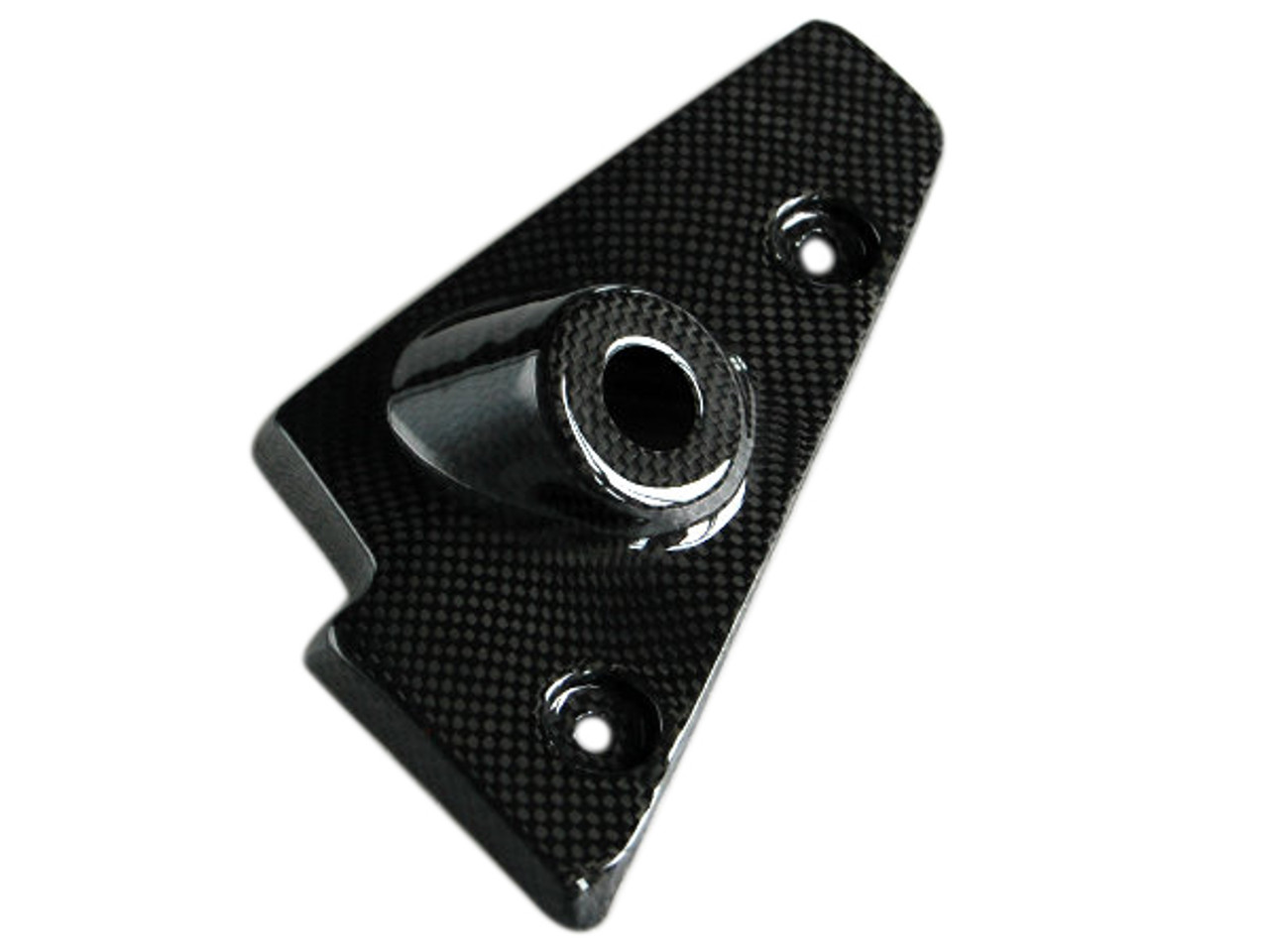Head Stock Covers in Glossy Plain Weave Carbon Fiber for Triumph Rocket III
