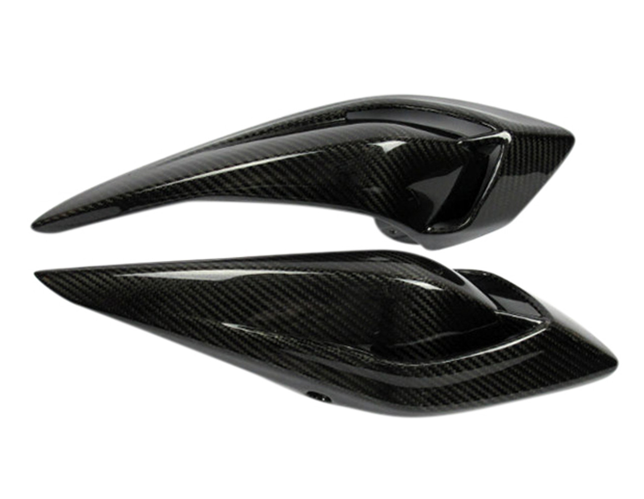 Rear Side Fairings in Glossy Twill Weave Carbon Fiber for MV Agusta Brutale 675 & 800