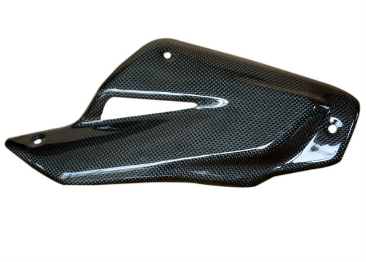 Heat Shield in Glossy Plain Weave Carbon Fiber for MV Agusta Brutale 920, 990R, 1090RR