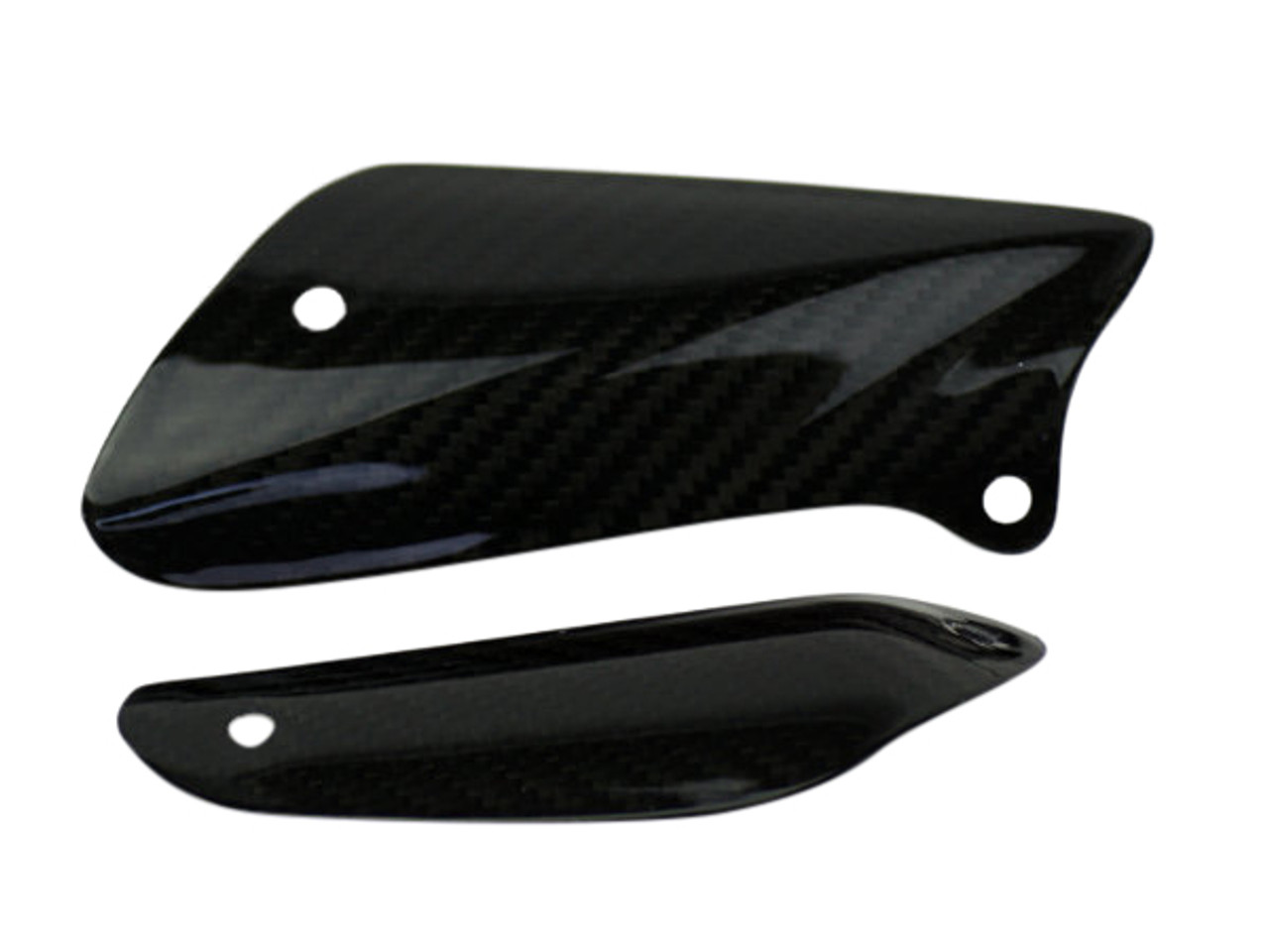 Heat Shield Set (2pcs) in Glossy Twill Weave Carbon Fiber for MV Agusta Brutale 2004-2009