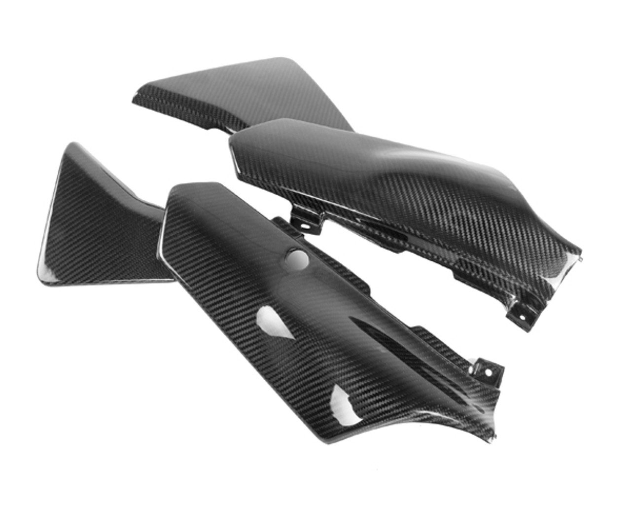 Rear Side Panels in Glossy Twill Weave Carbon Fiber for Yamaha TDR 250