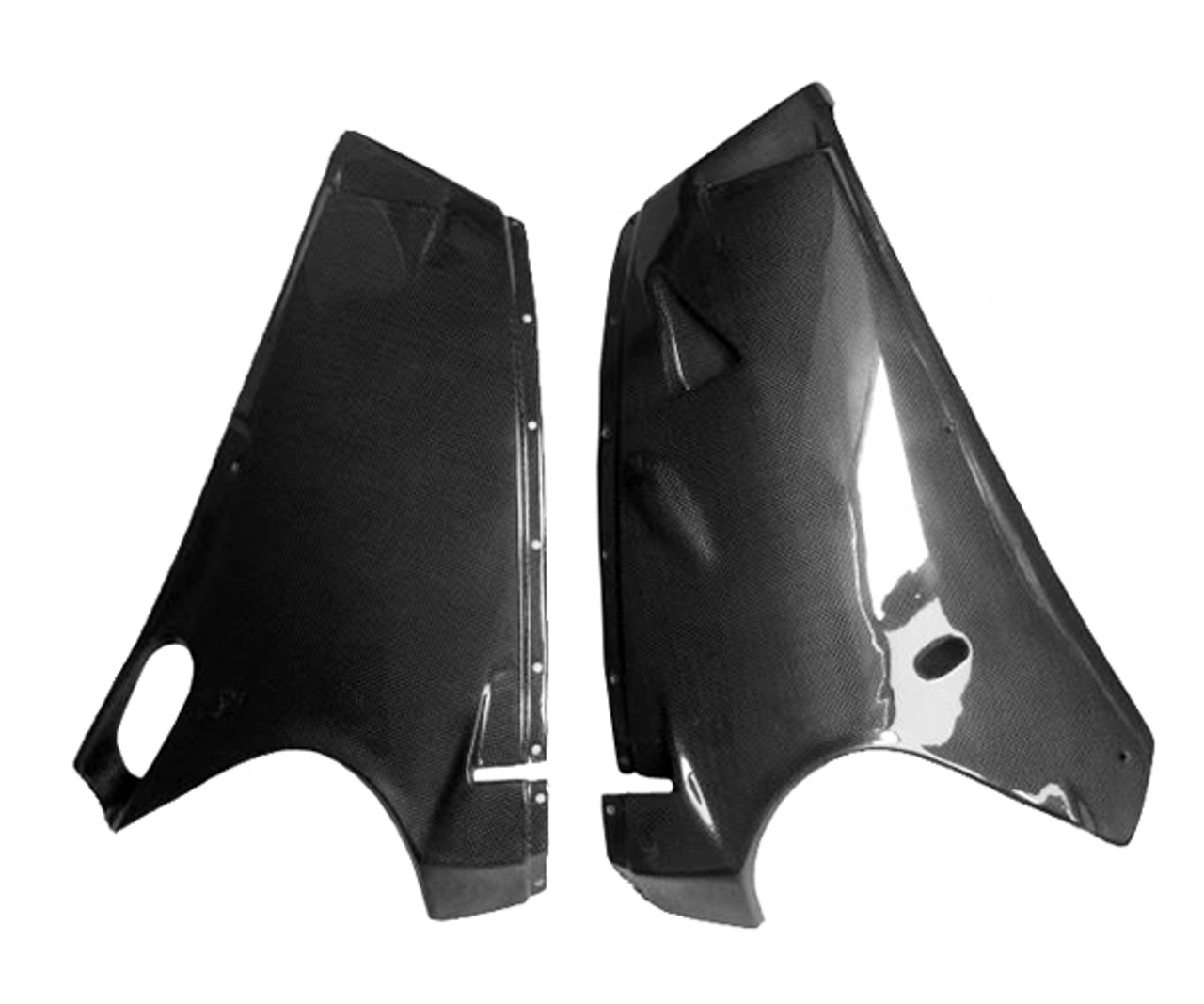 Lower Fairings in Glossy Plain Weave Carbon Fiber for Ducati 748, 916, 996, 998