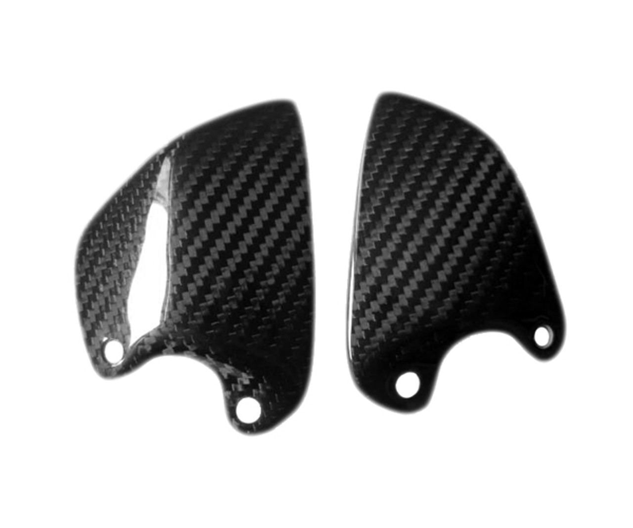 Heel Plates in Glossy Twill Weave Carbon Fiber for Ducati 748, 916, 996, 998