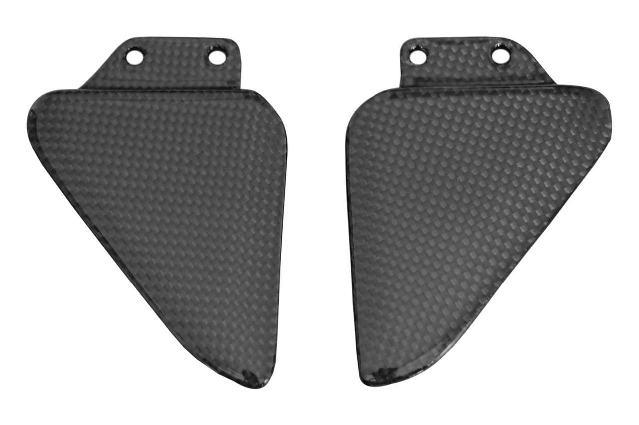Rear Heel Plates in Glossy Plain Weave Carbon Fiber for Ducati 748, 916, 996, 998