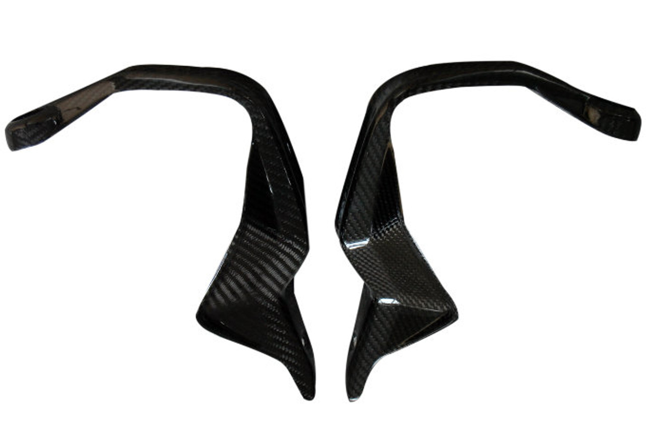 Hand Protectors in Glossy Twill Weave Carbon Fiber for BMW F800GS ADV 13-17, R1200GS & R1250GS 2012-2023 (incl.ADV),  R nine T 16-21 ( variants may differ), S1000XR 15-21