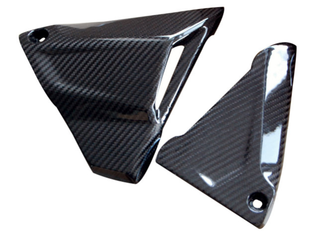 Battery Side Covers in Glossy Twill Weave Carbon Fiber for BMW R1200GS 2013-2019, R1200R, RS 2015+