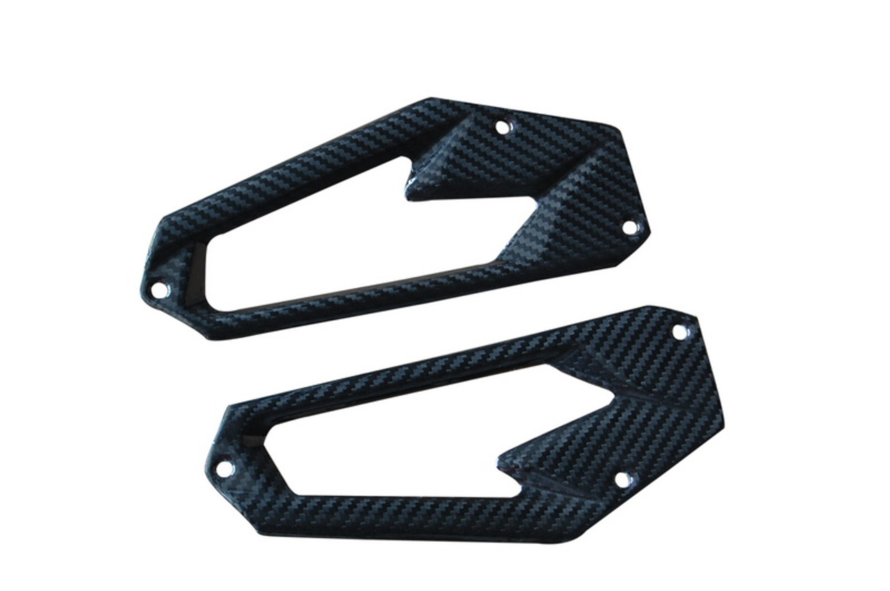 Heel Plates in Matte Twill Weave Carbon Fiber for Kawasaki Z800