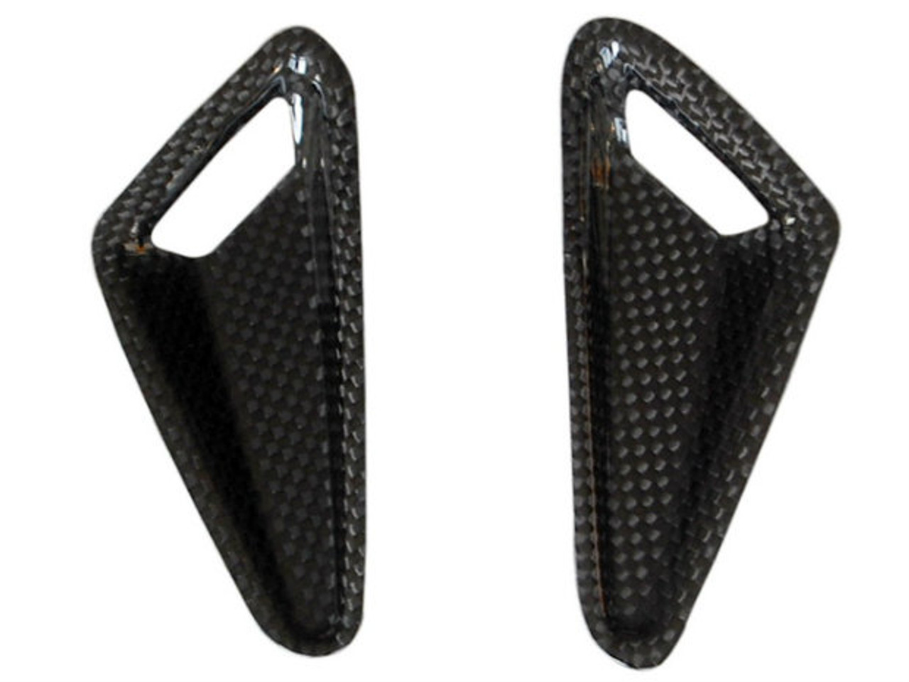 Tank Protectors in Glossy Plain Weave Carbon Fiber for Ducati Hypermotard 1100