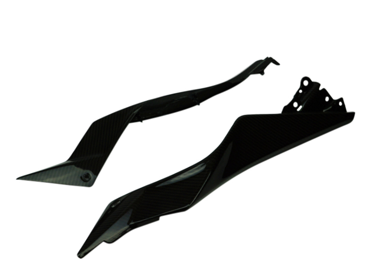 Under Tank Fairings in Glossy Twill Weave Carbon Fiber for Kawasaki Ninja 300, 250R 2013+