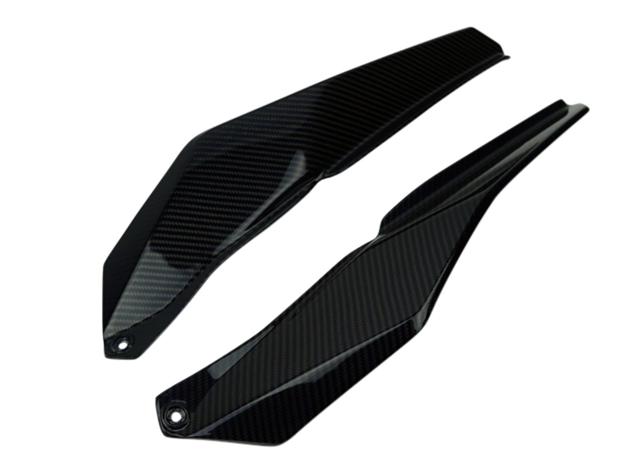 Under Seat Side Panels in Glossy Plain Weave Carbon Fiber for KTM 1290 Super Adventure, 1190 Adventure