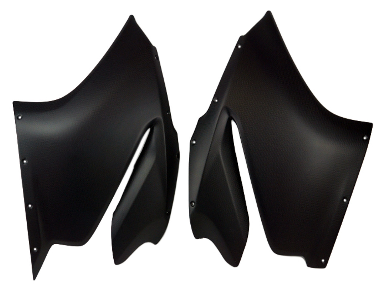 Large Side Panels in Matte Plain Weave Carbon Fiber for Ducati Panigale 1299