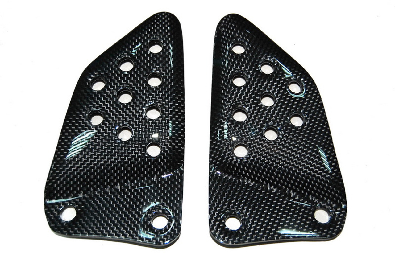 Front Heel Plates in Glossy Plain Weave Carbon Fiber for Buell XB9,XB12,S,R,