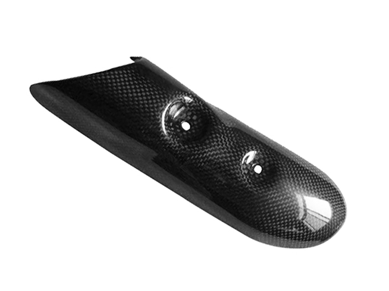 Exhaust Shield in Glossy Plain Weave Carbon with Fiberglass for Buell 1125