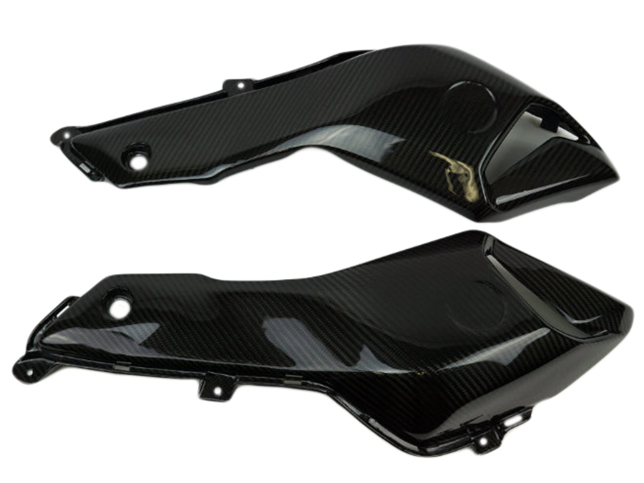 Air Duct Side Panels in Glossy Twill Weave Carbon Fiber for Yamaha FZ-07/ MT-07