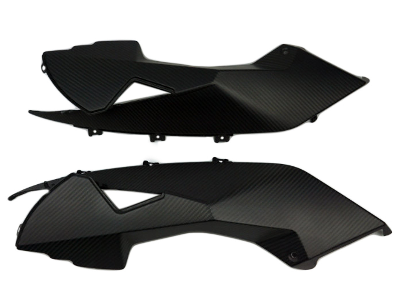 Upper Side Fairings in Matte Twill Weave Carbon Fiber for KTM RC8