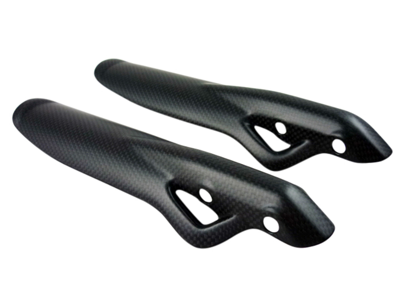 Fork Protectors Style 1 in Glossy Plain Weave Carbon Fiber for Ducati Scrambler