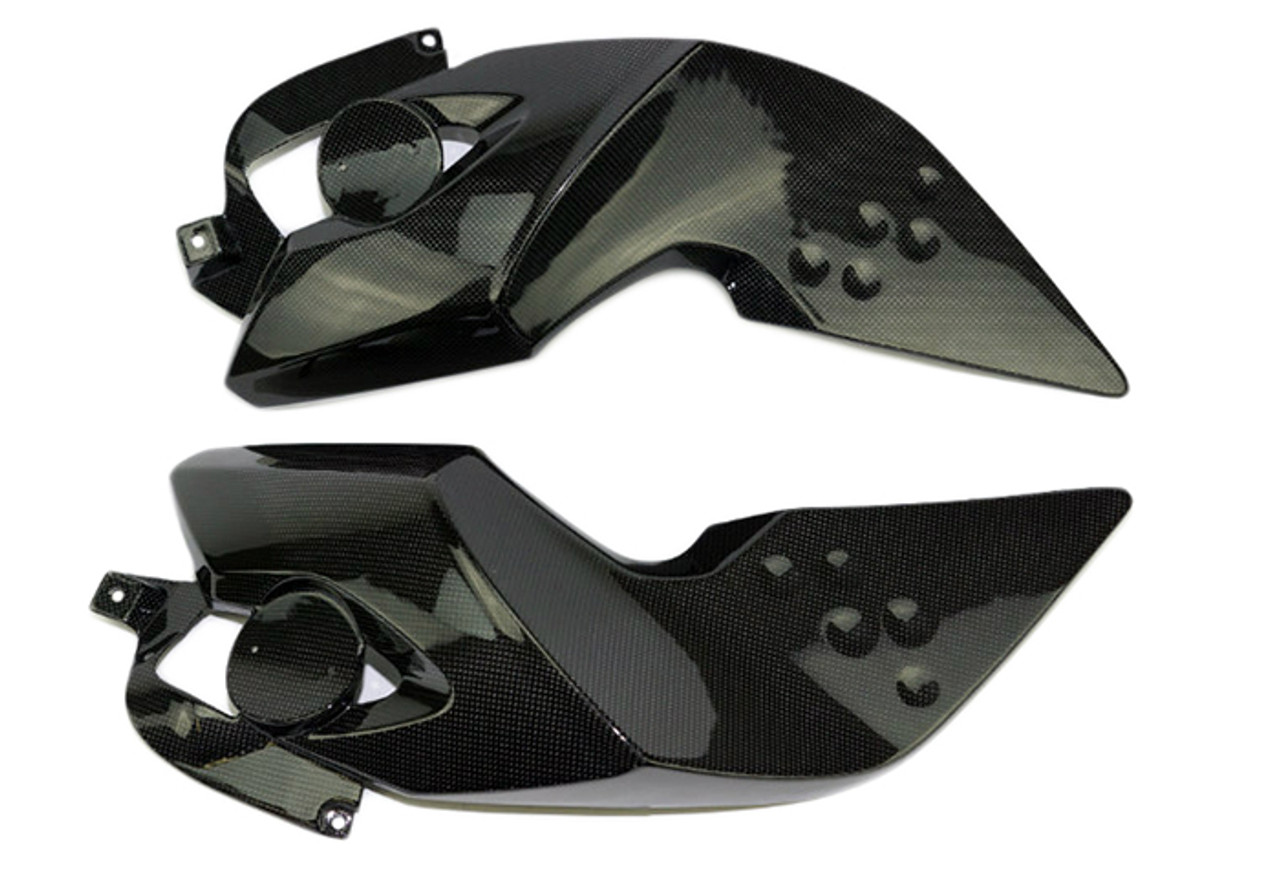 Under Tank Fairings in Glossy Plain Weave Carbon Fiber for BMW K1300R