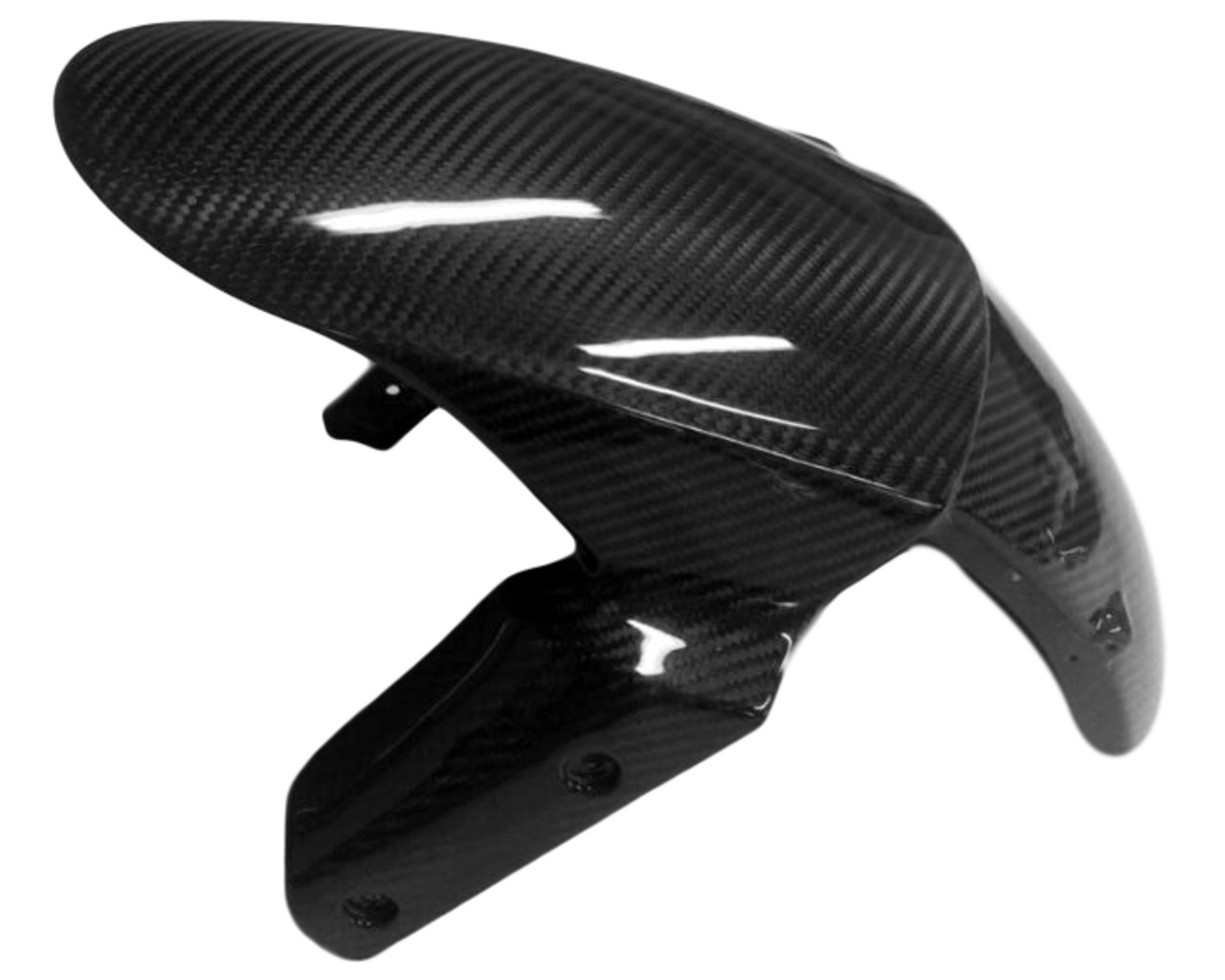 Front Fender in Glossy Twill Weave Carbon Fiber for Kawasaki ZX6R 2013-2018