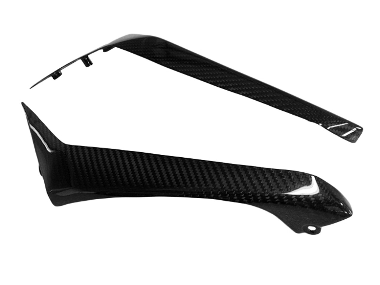 Inner Lower Fairings in Glossy Twill Weave Carbon Fiber for Kawasaki ZX6R 2013-2023
