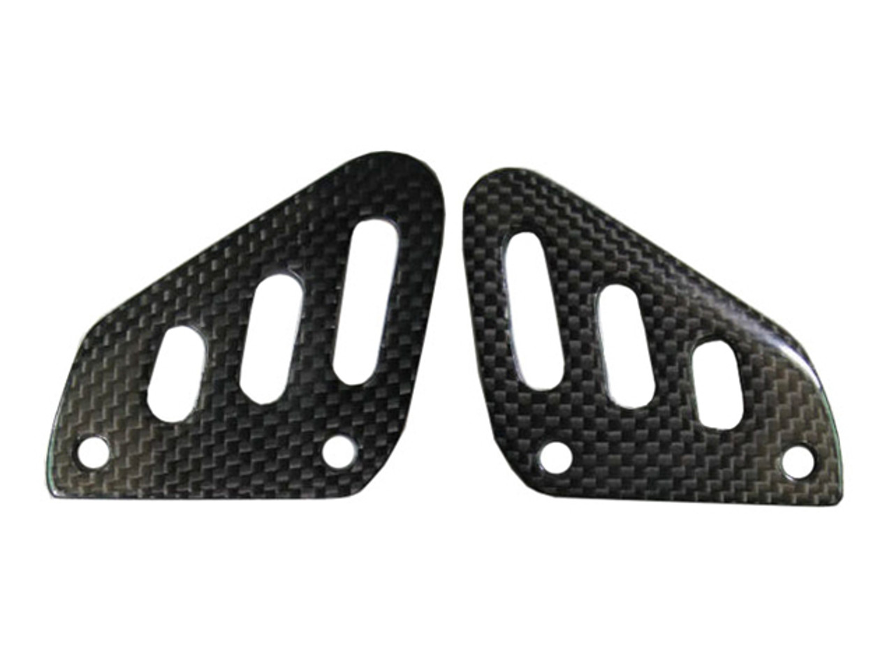 Glossy Plain Weave Carbon Fiber Heel Plates- rear for Aprilia RSV4 2009+, Tuono V4 2011+