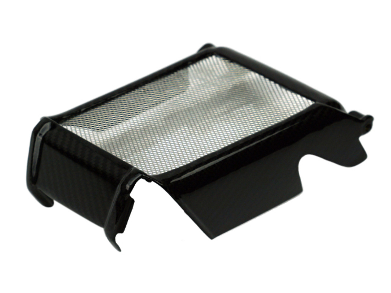 Radiator Cover  with Mesh in Glossy Twill Weave Carbon Fiber for Ducati Monster 696, 796, 1100