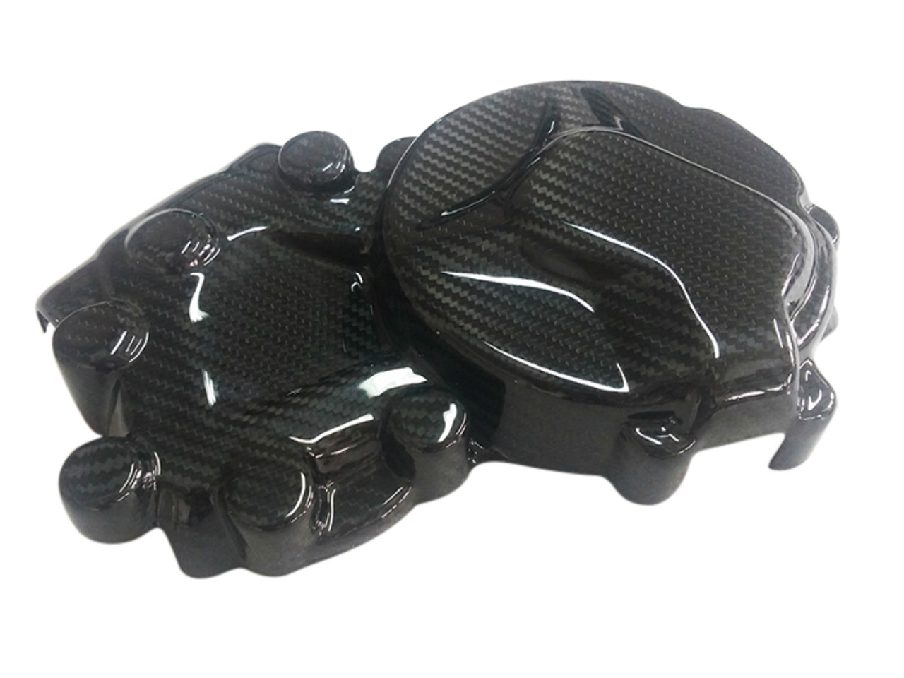 Racing Engine Cover RH w/ Kevlar Inside in Glossy Twill Weave Carbon Fiber for BMW S1000R, S1000RR, S1000XR