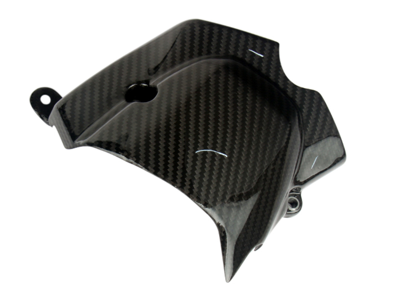 Front Sprocket Cover in Glossy Twill Weave  Carbon Fiber for Honda Grom MSX 125