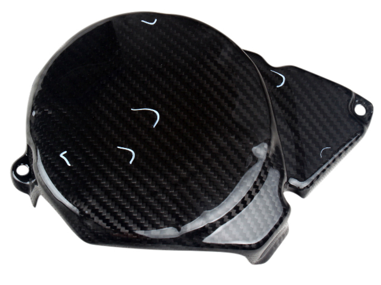 Alternator Cover in Glossy Twill Weave  Carbon Fiber for Honda Grom MSX 125