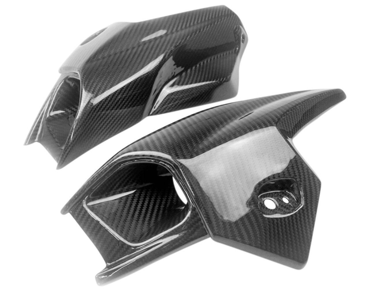 Tuning Air Intake Covers Set in Glossy Twill Weave  Carbon Fiber for BMW K1300R
